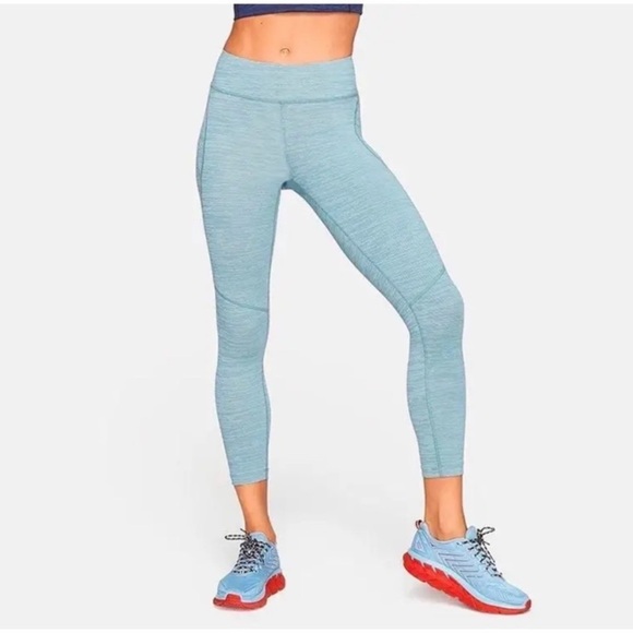 Outdoor Voices Core 3/4 Leggings Workout Tights Light Blue Green - Picture 9 of 9